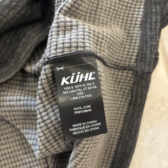 Kuhl Sweater Men’s Sz XL Gray Grid Engineered Long Sleeve Crew Neck Poly - Picture 9 of 10